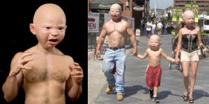 古怪的嬰兒面具