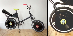 黑膠唱片自行車播放器