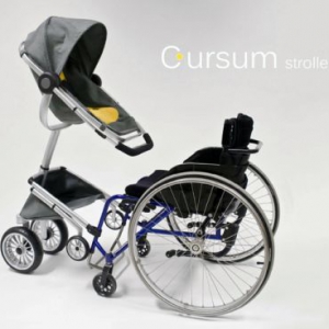為輪椅配套設(shè)計(jì)的嬰兒車(chē)