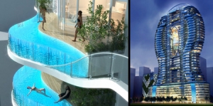 陽臺帶泳池的大廈