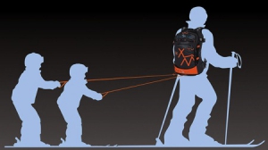 帶拉繩的滑雪背包