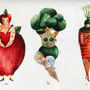 可愛的果蔬字母小姐