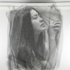 朦朧的鋼絲網(wǎng)肖像畫(huà)