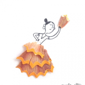 可愛的鉛筆屑卡通畫作