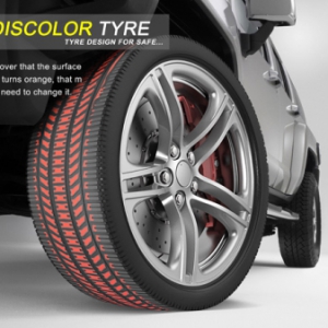 內(nèi)置彩色夾層的安全輪胎