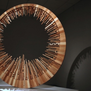 紐約天際線之木雕版