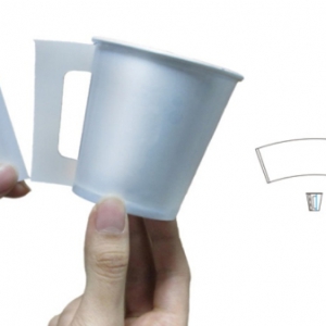 自帶把手與攪拌勺的紙杯