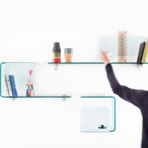 自帶護板的玻璃置物模塊