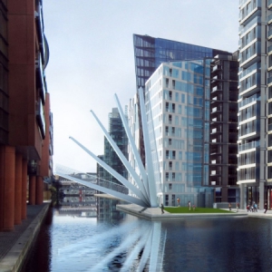 扇形升降的人行橋