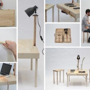 木提箱桌凳套裝