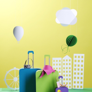 可愛的3D剪紙雕塑