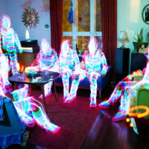 光涂鴉之人像剪影