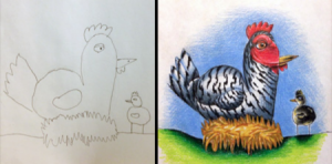 有愛的父子畫作