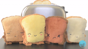 超萌面包片暖手套