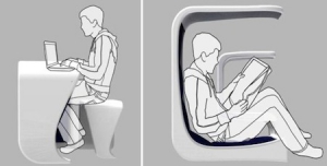 工作休憩兩用桌椅套件